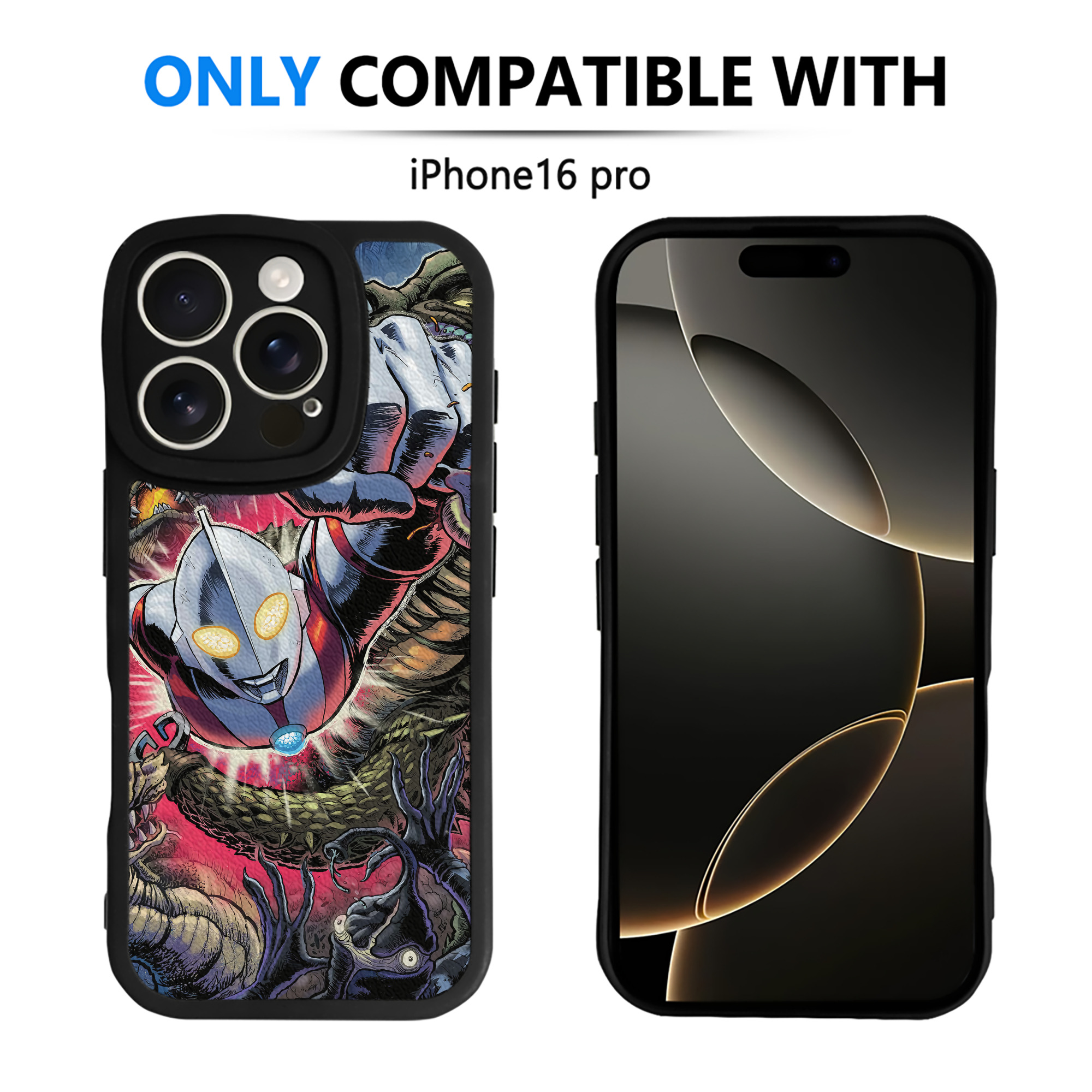 （画像用） ウルトラマン Ultraman 【iPhone 16シリーズ対応】シリコンスマホケース（レザー調） 材質：シリコン